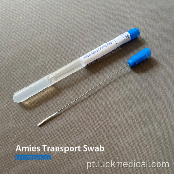 Swab de transporte plástico com tubo com dica de viscose